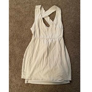 Tan Cross-Back Dress From Lulus